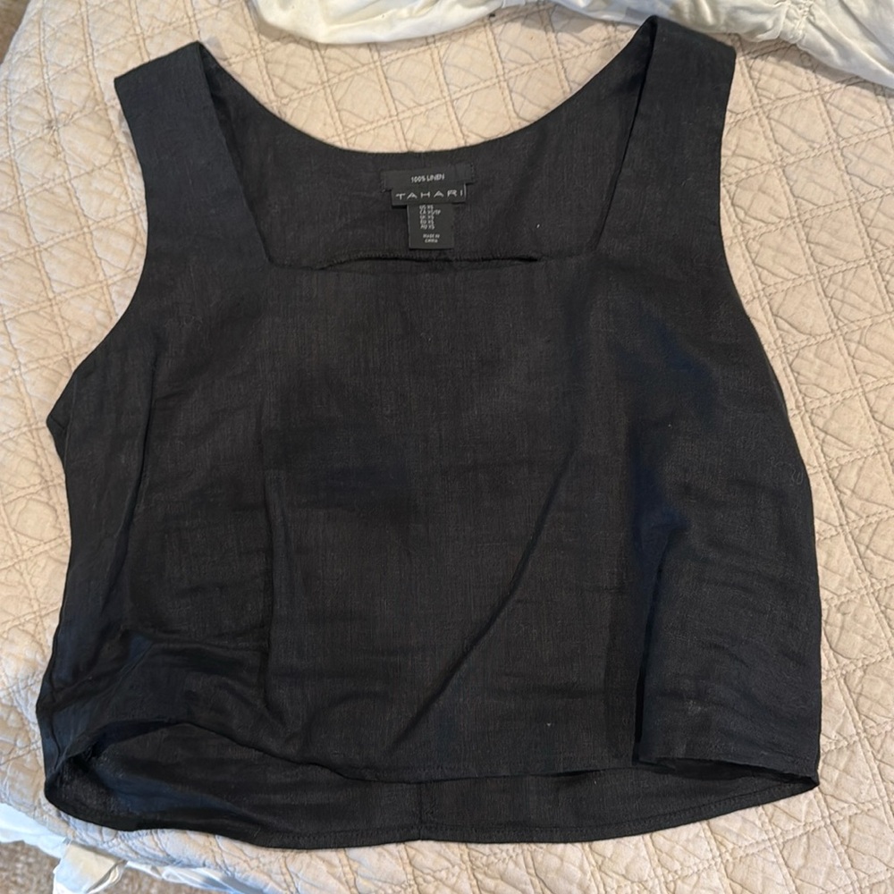 Tahari Linen tank top
